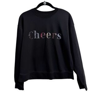 Ted Baker Black Embellished “Cheers” Heavyweight Long Sleeve Top Women’s Small